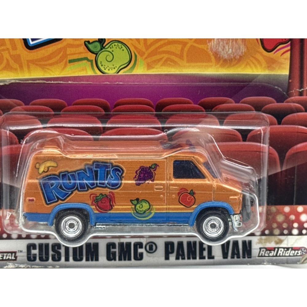 Hot Wheels Runtz Custom Diecast Car Orange Metal Panel Van Graphic 50th 1:64 HW